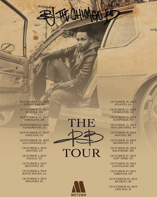 Original BJ the Chicago Kid — The 1123 Tour poster, 2019