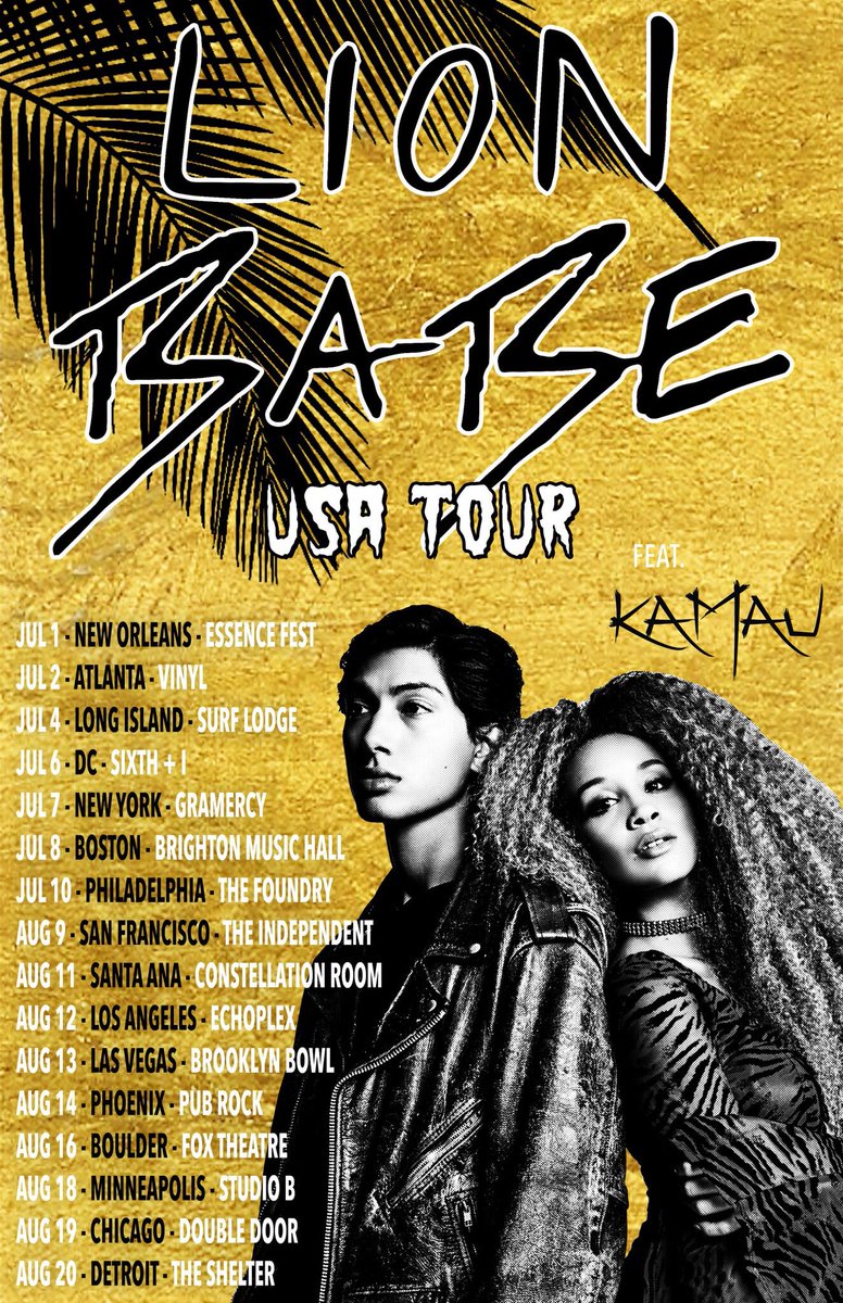 Original Lion Babe USA Tour poster featuring KAMAUU, 2016